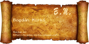 Bogdán Mirkó névjegykártya
