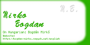 mirko bogdan business card