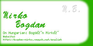 mirko bogdan business card